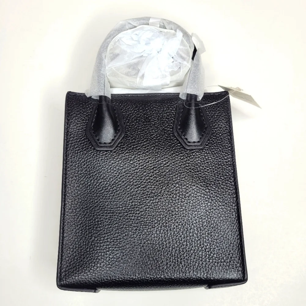 Michael Kors Mercer Extra-Small Pebbled Leather Crossbody Bag Black